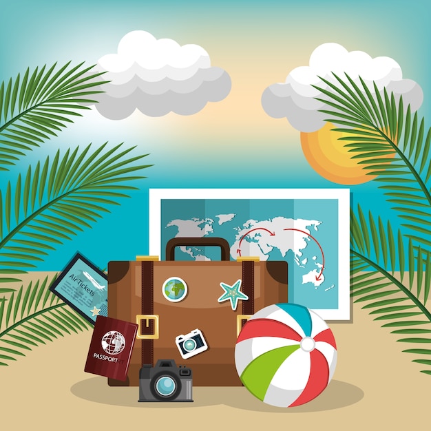 Premium Vector Summer Vacations Set Icons