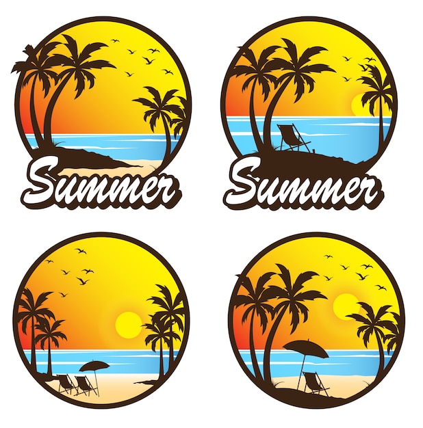 Download Summer vibe logo | Premium Vector