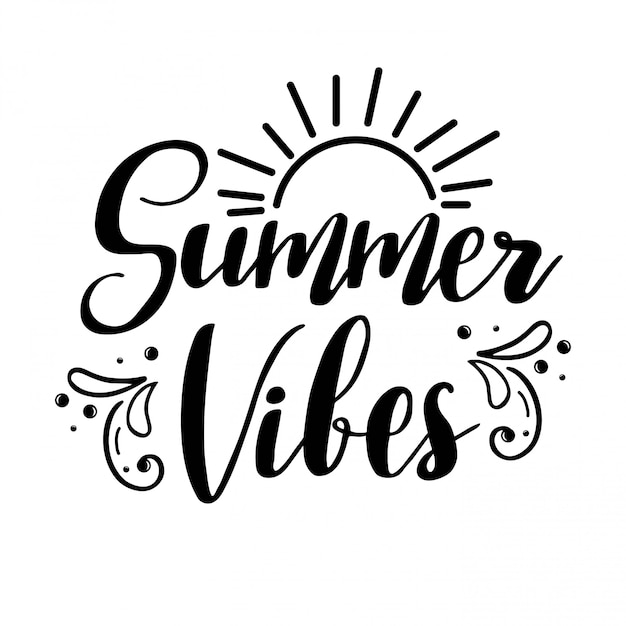 Download Premium Vector | Summer vibes lettering.