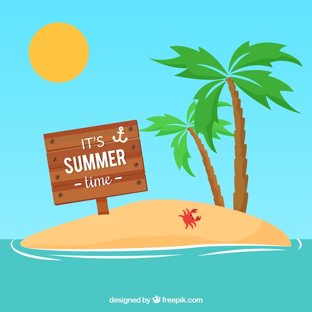 Download Free Vector | Summer wooden sign