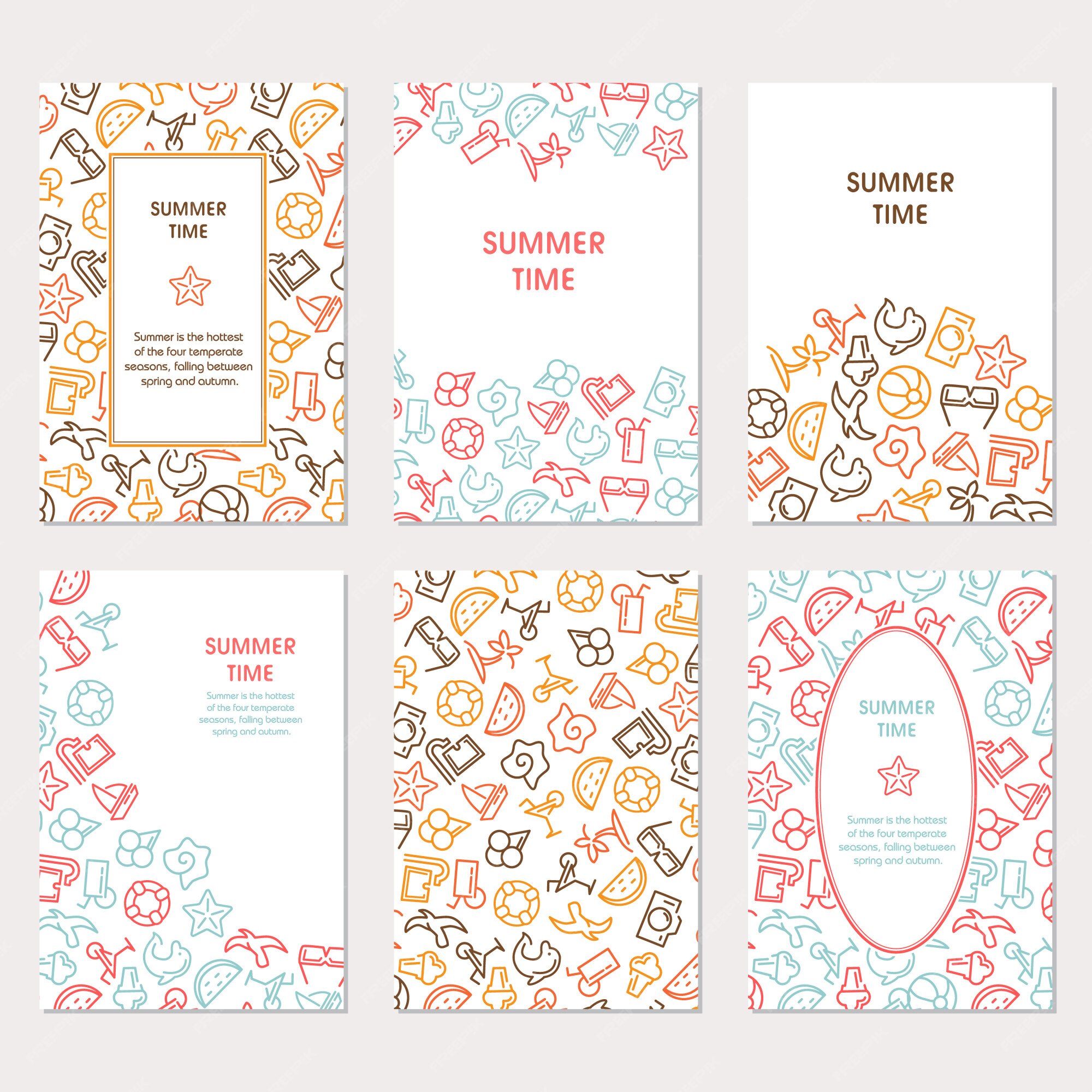 Free Vector | Summertime banners set with icons, can be used like a ...