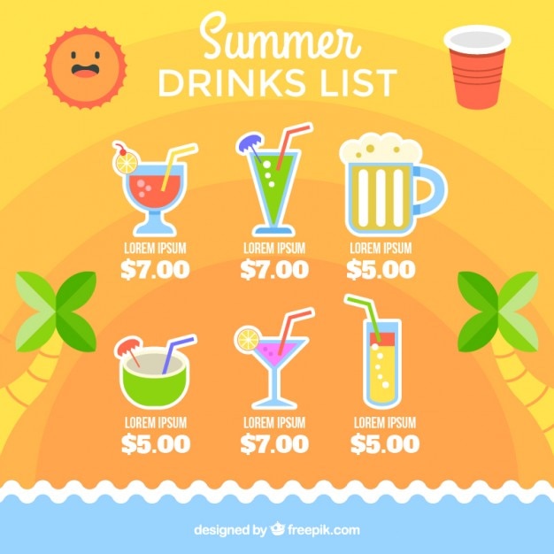 Summertime drink list template