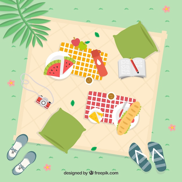 Summertime picnic on the grass