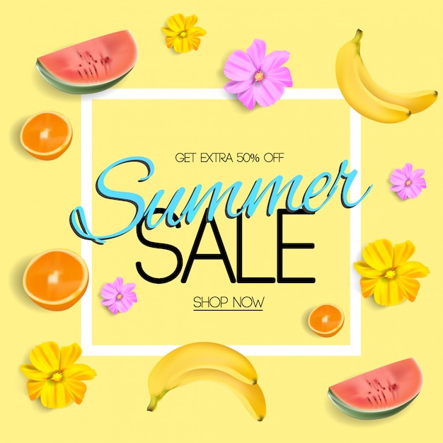 Premium Vector | Summertime sale illustration