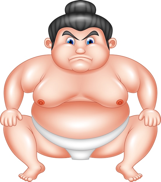 Premium Vector Sumo Wrestler Cartoon