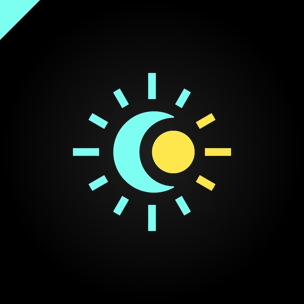 Sunとmoonのロゴ 抽象的なイラスト プレミアムベクター