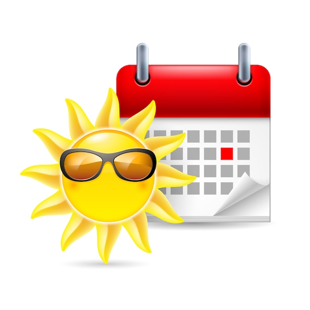 Premium Vector Sun and calendar