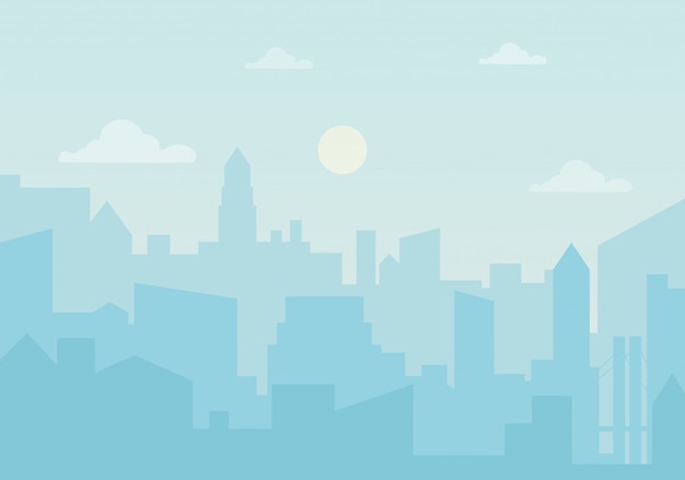 Sun day ozone in the city Premium Vector