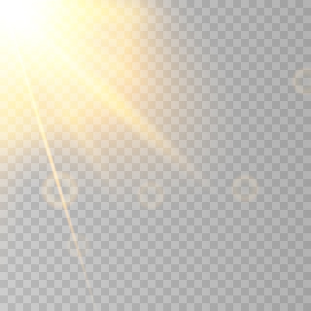 Premium Vector | Sun flare isolated on transparent background