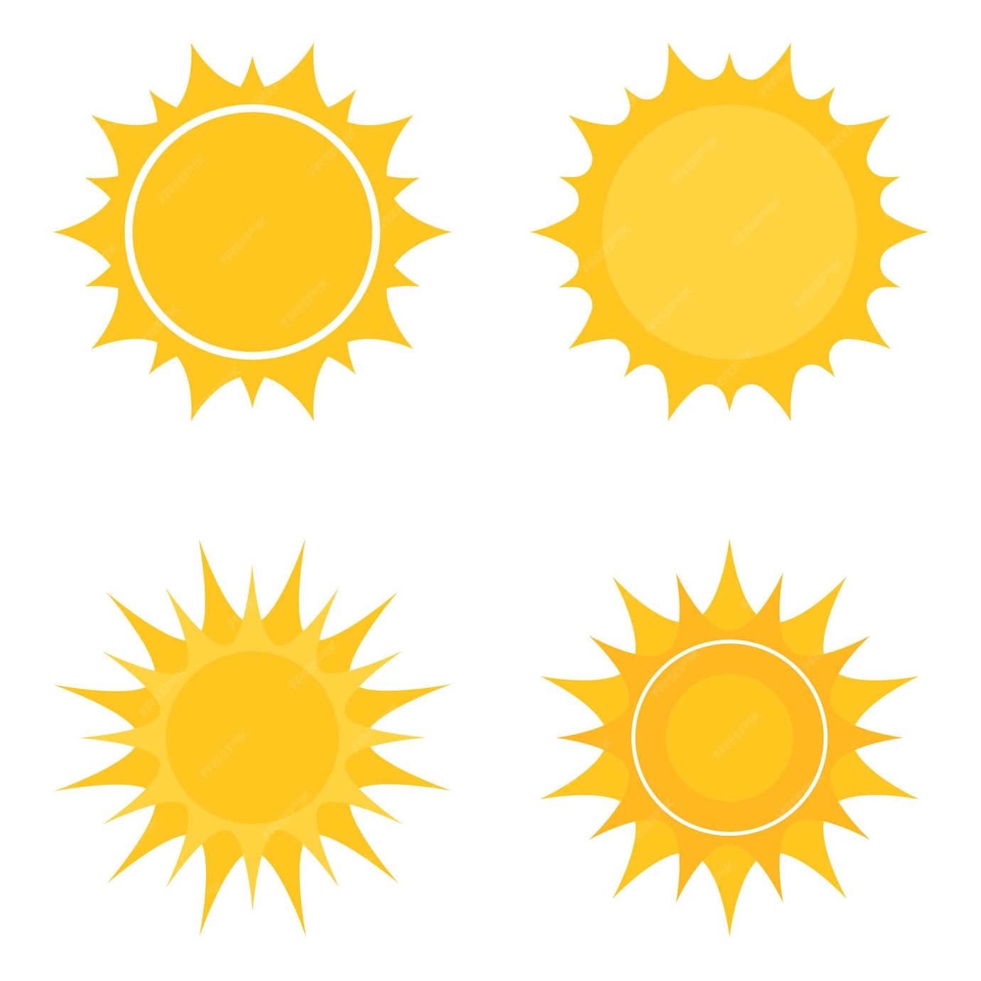 Premium Vector | Sun icon set cartoon vector illustration