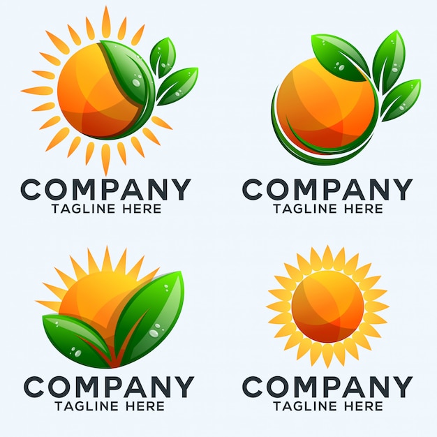 Download Free Sun And Leaves Logo Collection Premium Vector Use our free logo maker to create a logo and build your brand. Put your logo on business cards, promotional products, or your website for brand visibility.