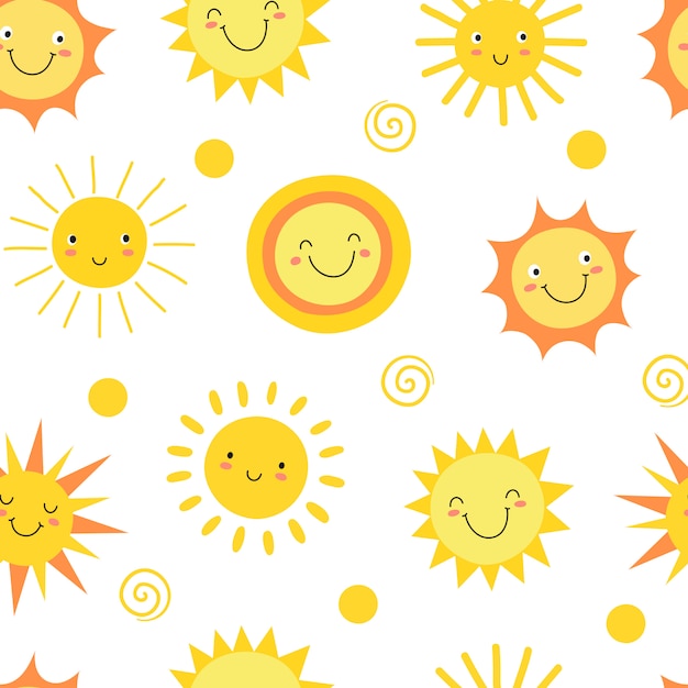 Premium Vector Sun seamless pattern