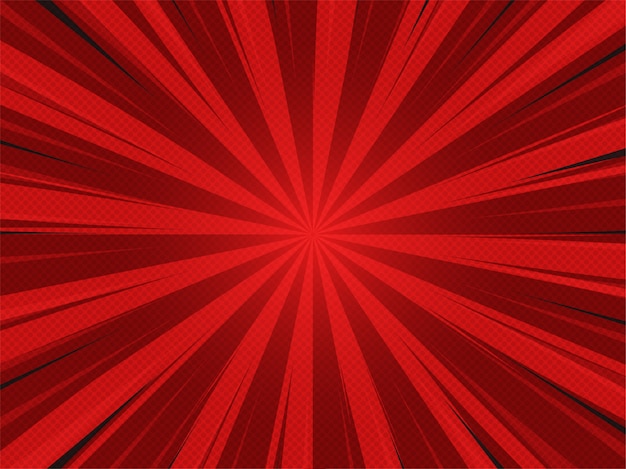 Sunburst Background Cartoon Style. Vector 