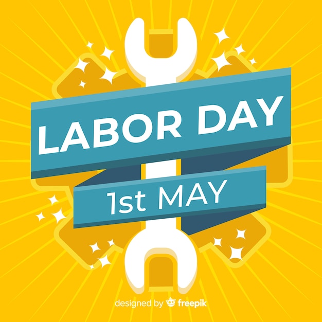 Sunburst effect labor day background Free Vector