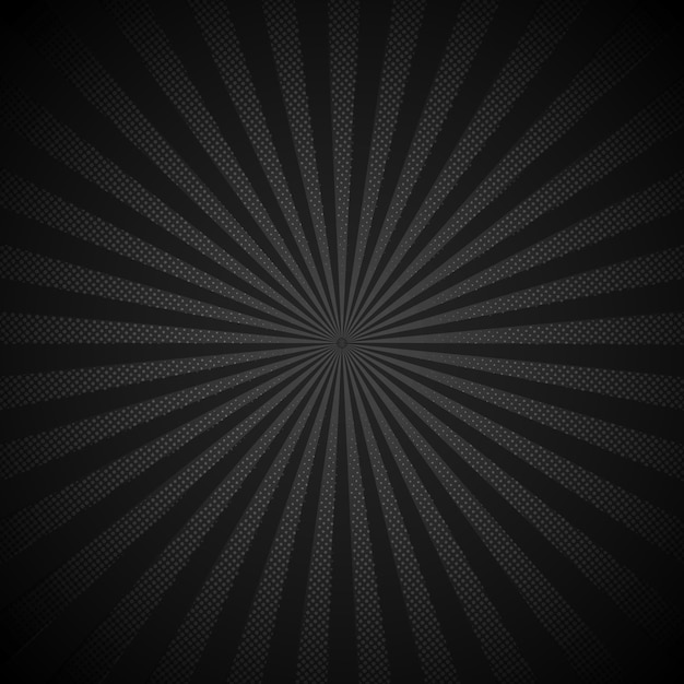 Sunburst retro shiny black background Premium Vector