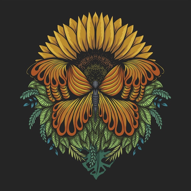 Free Free 266 Silhouette Sunflower Butterfly Svg SVG PNG EPS DXF File