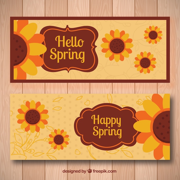 Sunflower spring banners