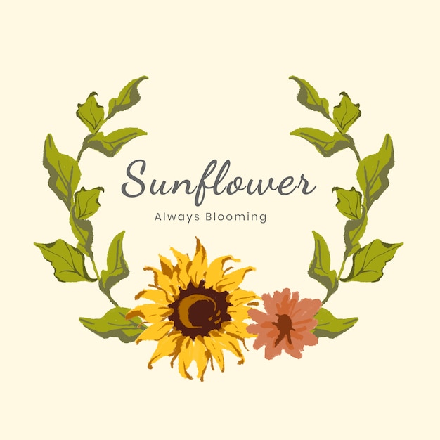 Download Sunflower wreath | Free Vector