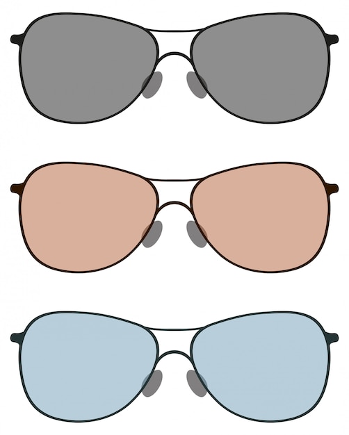 Download Free Vector | Sunglasses in three color lens