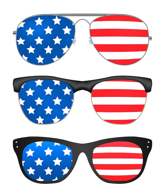 Sunglasses With United States Of America Flag Vector Premium Download 