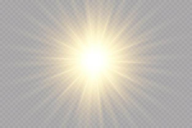 Premium Vector | Sunlight on a transparent background glow light ...