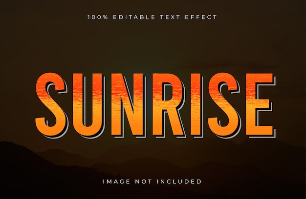 Premium Vector | Sunrise editable text effect