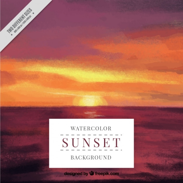 Sunset background in watercolor style