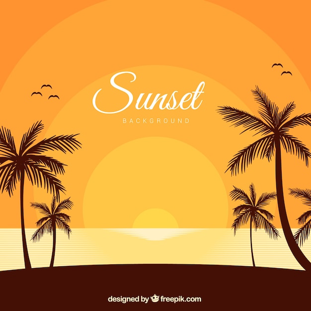 Sunset background on the beach