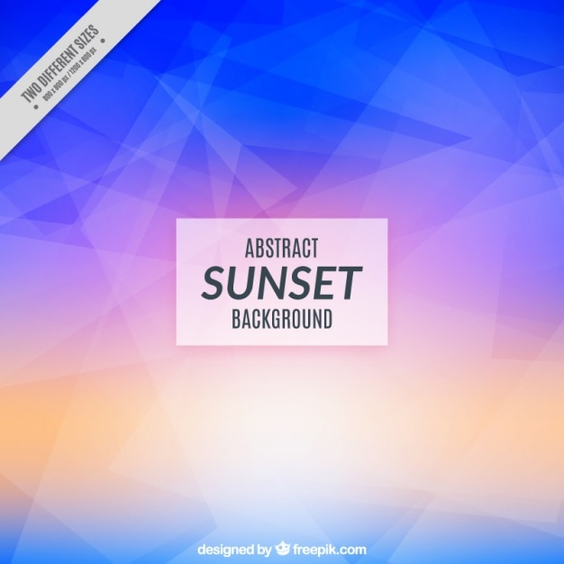 Sunset background with polygonal shapes