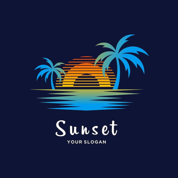 Premium Vector | Sunset logo with gradient color design