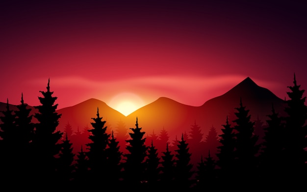 Free Free 308 Mountain Sunset Svg SVG PNG EPS DXF File