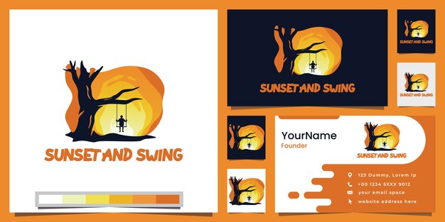 Download Free Sunset And Swing Logo Design Inspiration Premium Vector Use our free logo maker to create a logo and build your brand. Put your logo on business cards, promotional products, or your website for brand visibility.