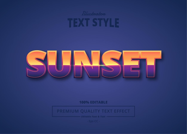 Premium Vector | Sunset text effect