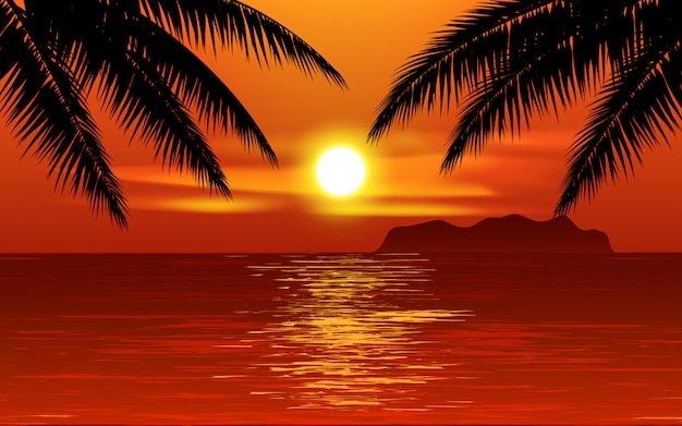 Download Free Sunset At Tropical Beach With Palm Trees Premium Vector Use our free logo maker to create a logo and build your brand. Put your logo on business cards, promotional products, or your website for brand visibility.