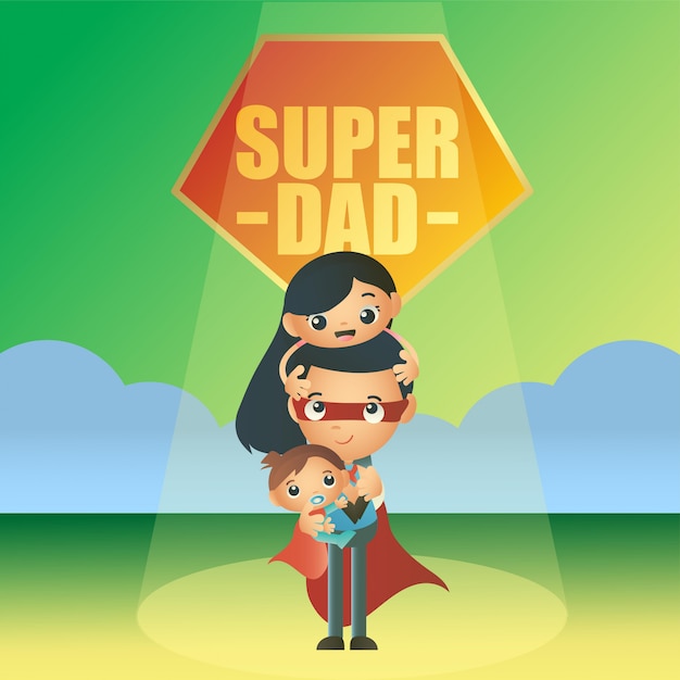Download Premium Vector | Super dad illustration