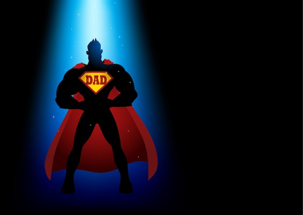 Super dad silhouette Premium Vector