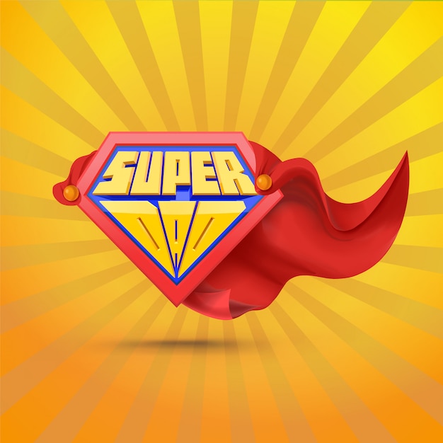 Super dad. superdad logo. father day concept. father superhero. comic