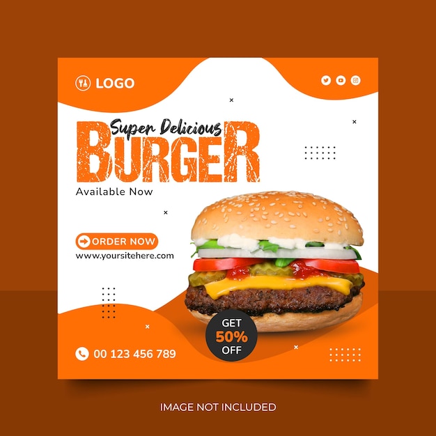 Premium Vector | Super delicious food burger instagram social media ...