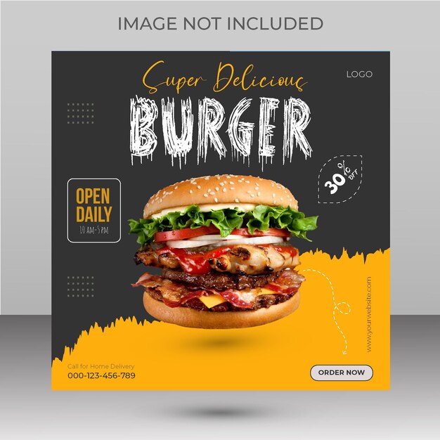 Premium Vector | Super delicious food menu for social media post ...