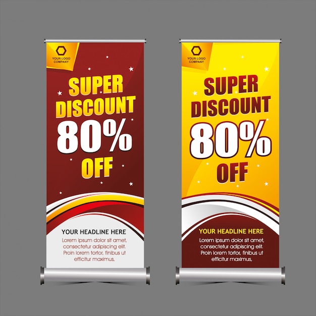 Premium Vector | Super discount standing banner template