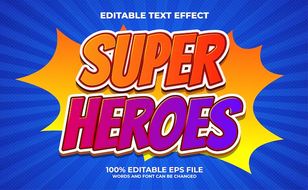 Premium Vector | Super heroes editable text effect premium vector