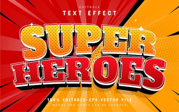 Premium Vector | Super heroes text effect comic style