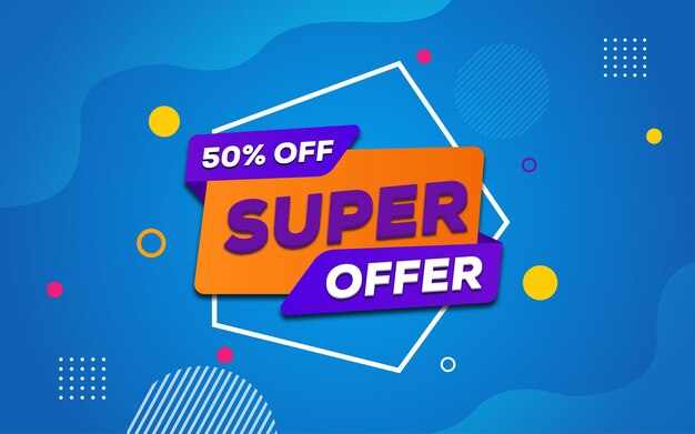 Premium Vector | Super offer banner with editable text effect.