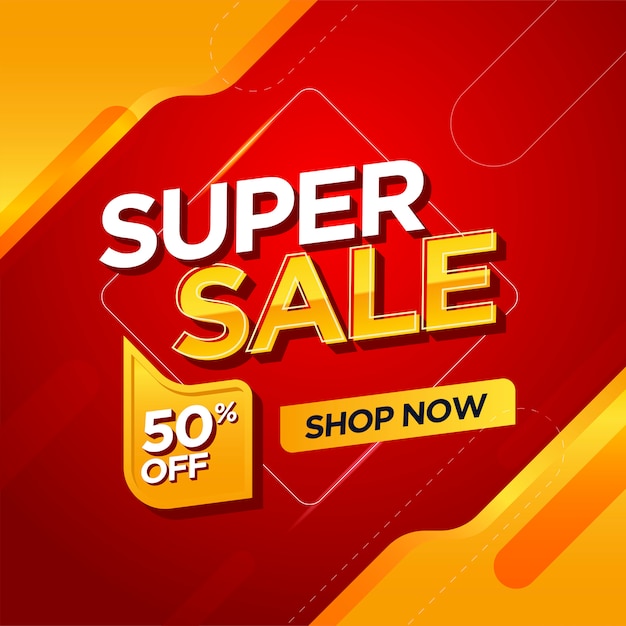 Premium Vector | Super sale banner template