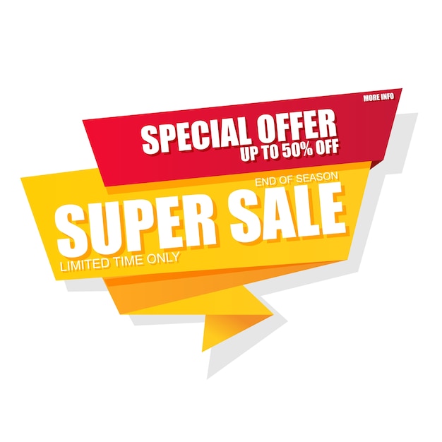 Premium Vector | Super sale banner vector design template on white ...