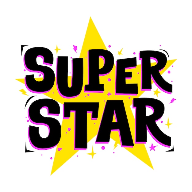 Premium Vector | Super star slogan