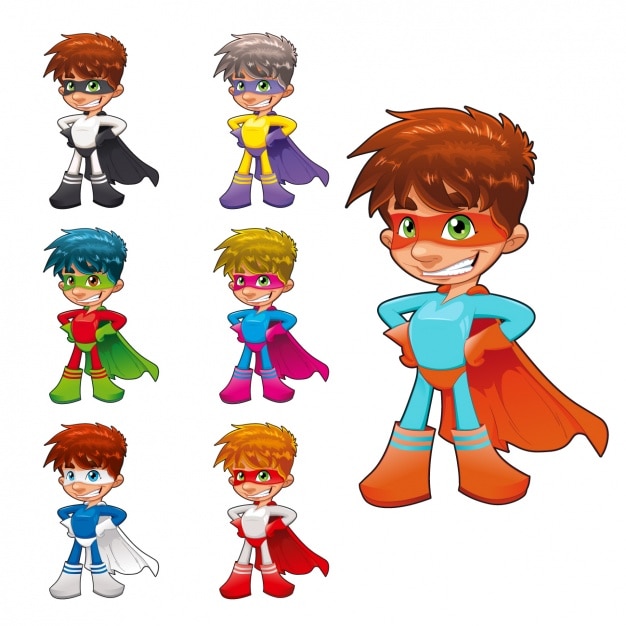 Download Free Vector | Superhero boy collection