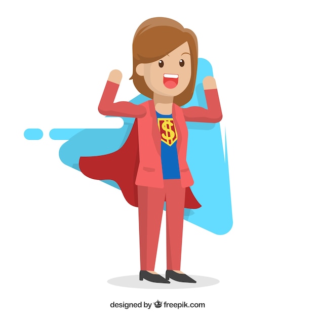 Superhero business woman character