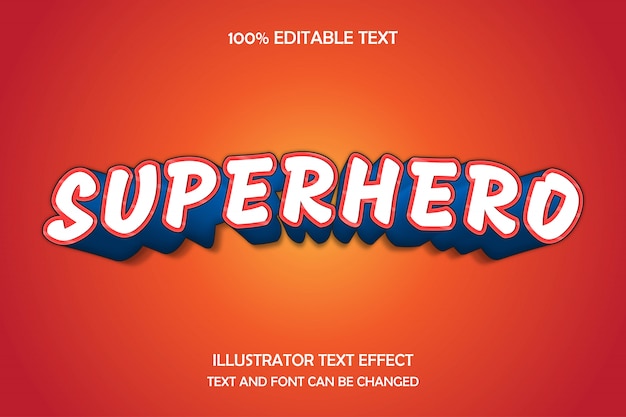 Premium Vector | Superhero, editable text effect modern pattern comic style