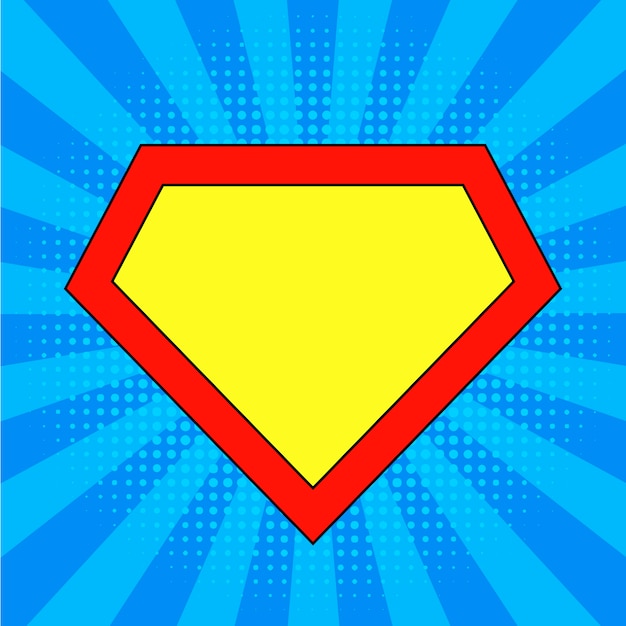 Download Free Superhero Logo Template At Bright Blue Pop Art Background Use our free logo maker to create a logo and build your brand. Put your logo on business cards, promotional products, or your website for brand visibility.